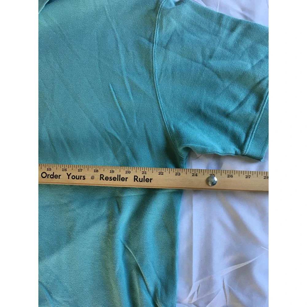 LL Bean Polo Shirt Mens Large Teal Green Pique Knit‎ Short Sleeve Golf Classic - Picture 10 of 12